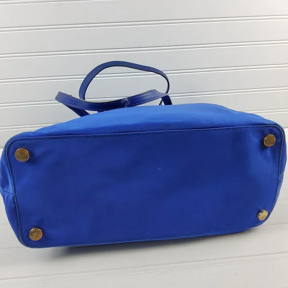 Michael Kors MK Nylon Tote Shoulder Handbag Purse Blue
